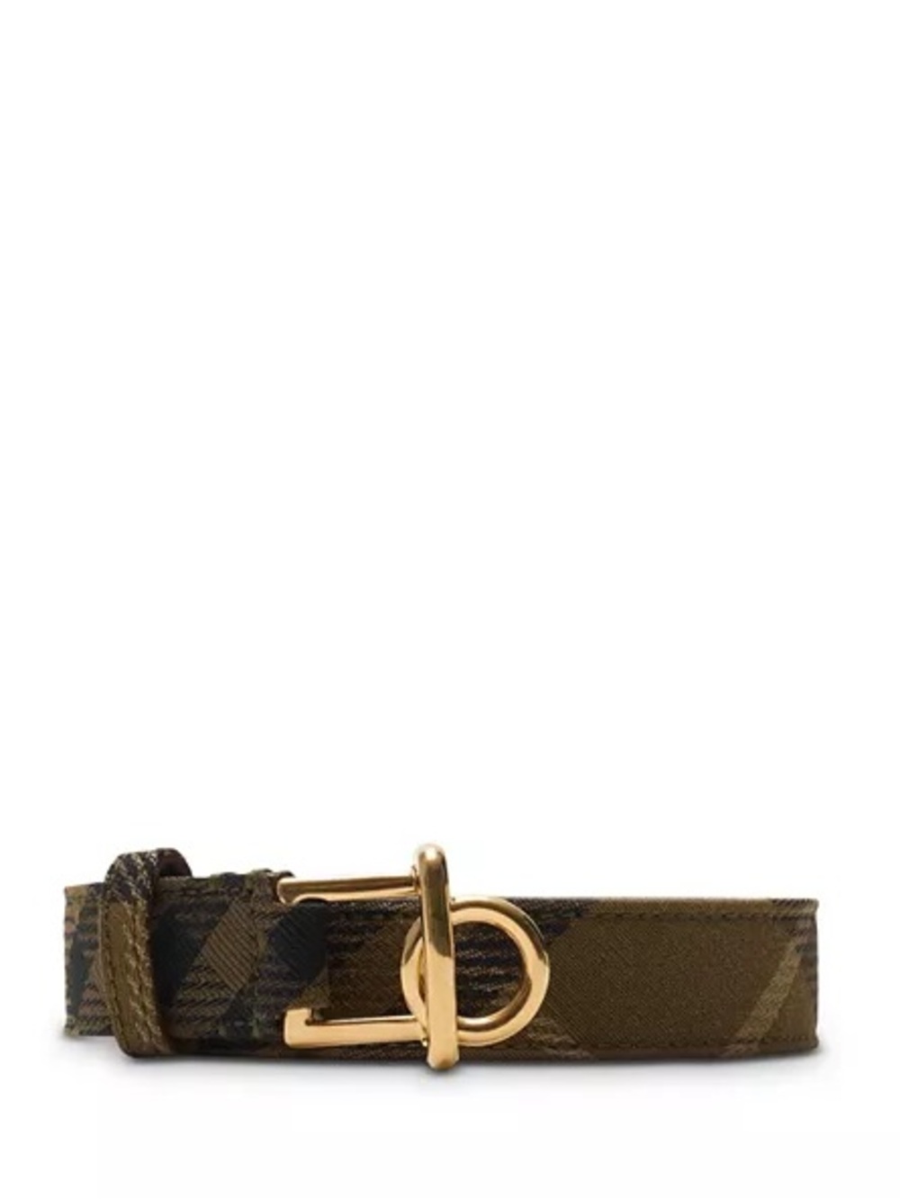 Burberry Check Rocking Horse Belt with Gold Buckle - size small